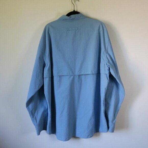 Men's XXL L.L. Bean Buzz Off Outdoor Long Sleeve Shirt Blue - Picture 8 of 9